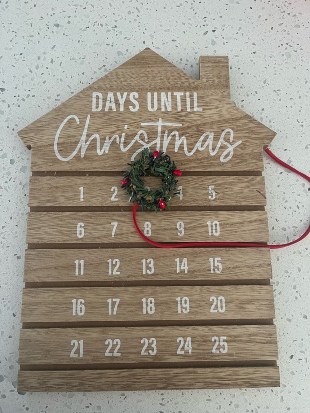 Horizon Group USA Christmas Calendar Count Down House Shaped Wreath Day Marker